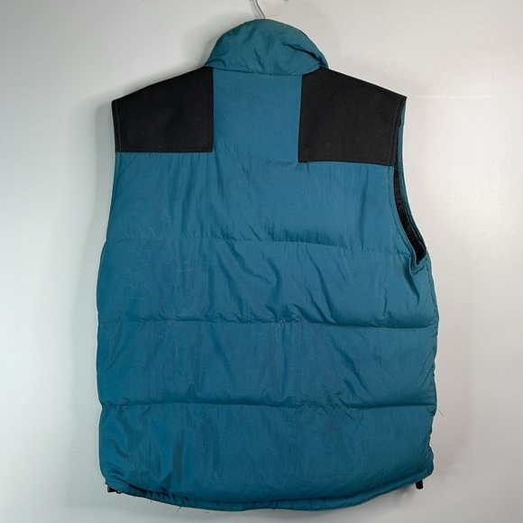 Vintage 80’s Canadian Spirit Men’s Down Puffer Vest Teal Green Black Zip Up M - Picture 9 of 14